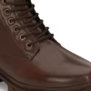 Women's Brown Faux Leather Casual Lace Up Boots