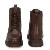Women's Brown Faux Leather Casual Lace Up Boots