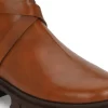 Women's Tan Faux Leather Casual Slip On Boots