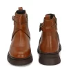 Women's Tan Faux Leather Casual Slip On Boots