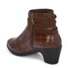 Women's Brown Faux Leather Casual Slip On Boots