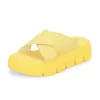 Women's Yellow Faux Leather Casual Slip On Sandals