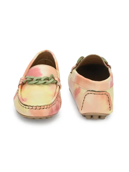 Women's Multicolor Faux Leather Casual Slip On Loafers